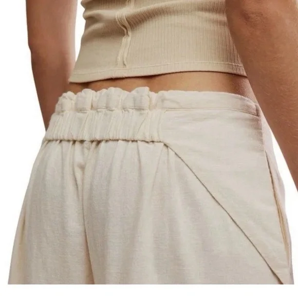 NWOT Free People X Free EST Wide Leg Linen Blend Pants Pale Yellow XS Tall and S - Picture 5 of 9